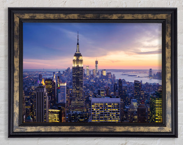 Twinkling Lights Of The Big Apple Framed Print