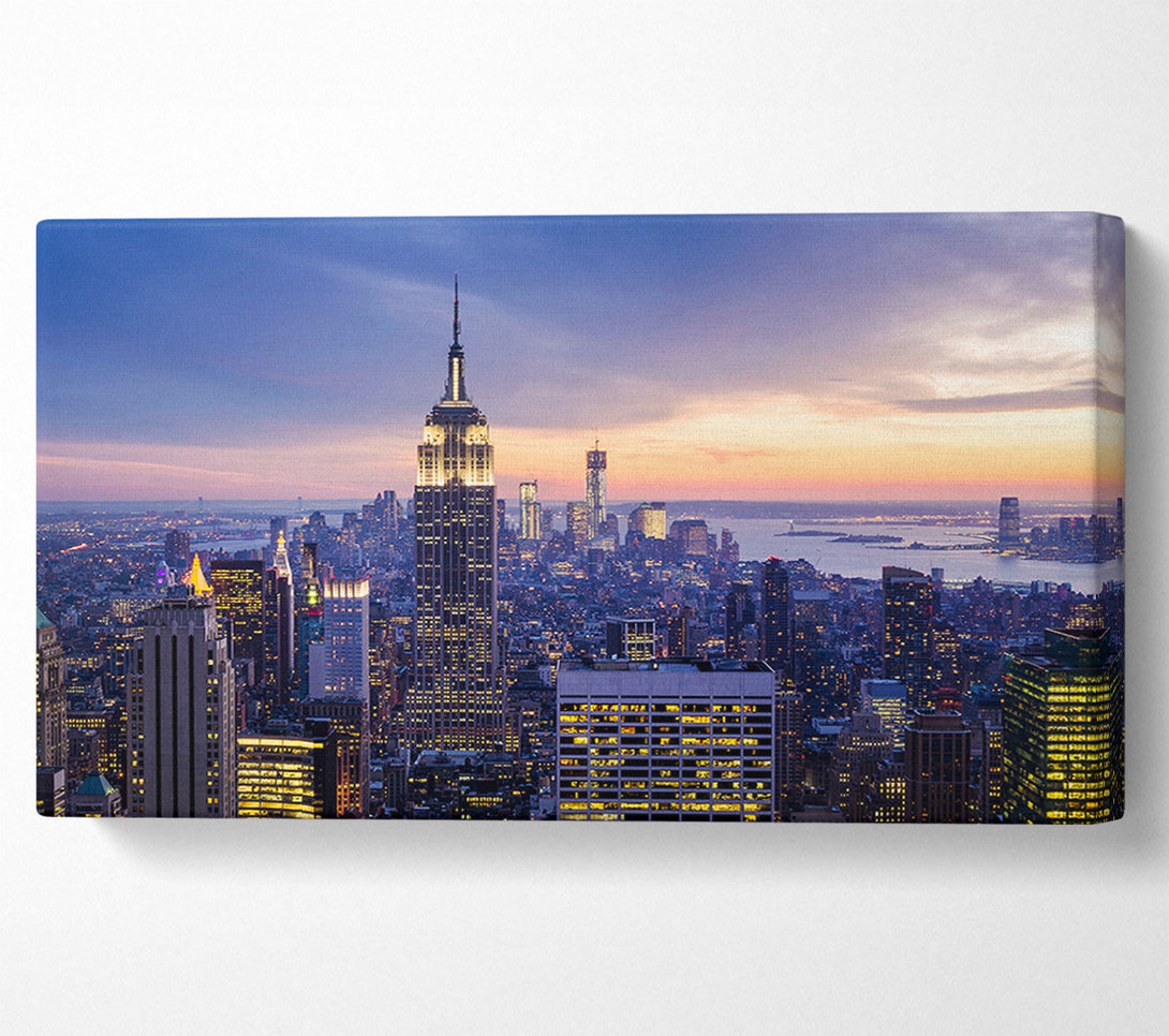  A Canvas Print of Twinkling Lights Of The Big Apple Canvas Wall Art