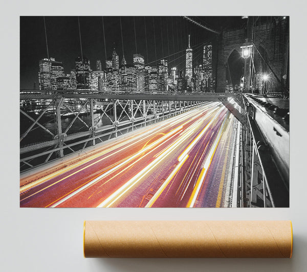 Speed Of Light On Brooklyn Bridge 2 Giclee Print