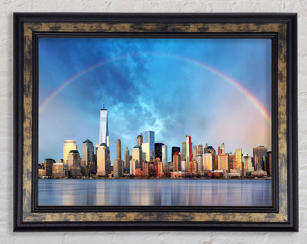 Rainbow Over The Big Apple Framed Print