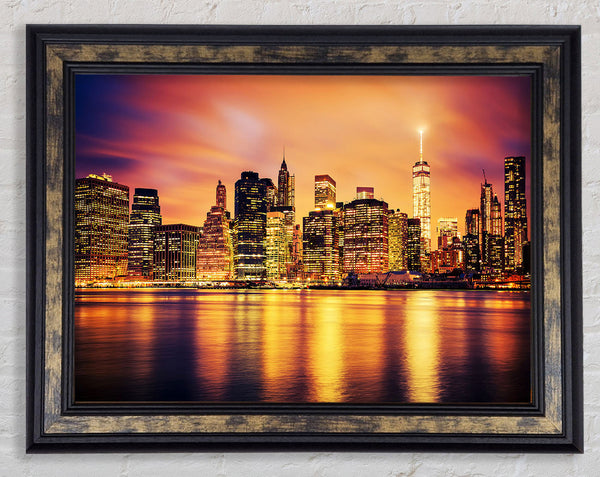 Stunning Skies Over The Hudson River Framed Print