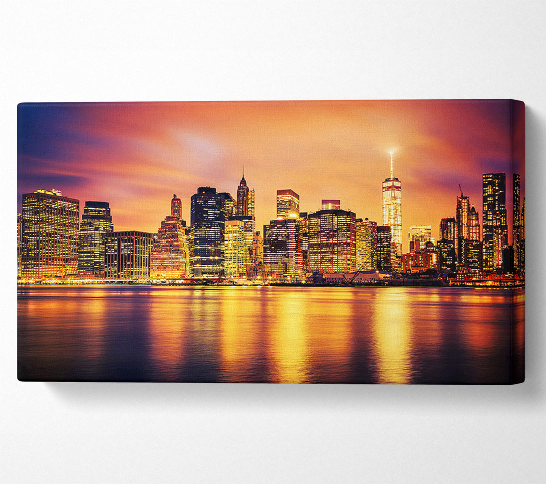  A Canvas Print of Stunning Skies Over The Hudson River Canvas Print