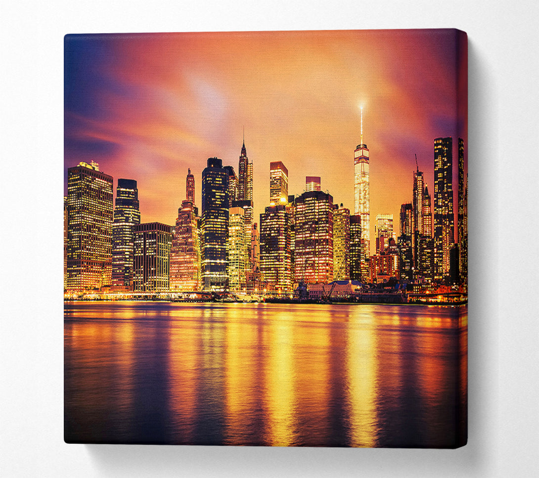  A Canvas Print of Stunning Skies Over The Hudson River Canvas Print