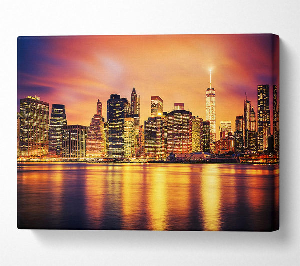  A Canvas Print of Stunning Skies Over The Hudson River Canvas Print
