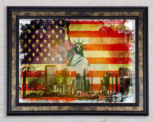 American Flag NYC Framed Print