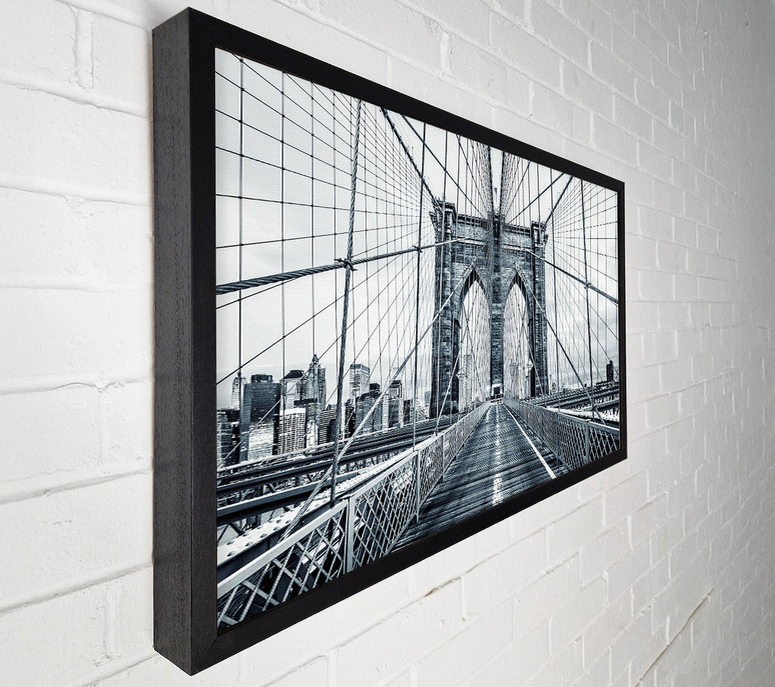  A Canvas Print of Silver Brooklyn Bridge Canvas Print