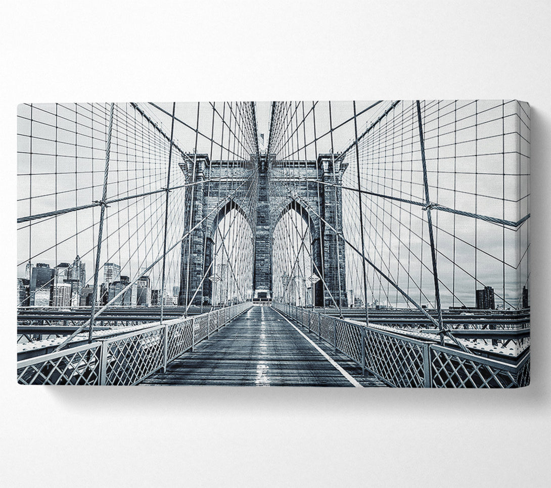  A Canvas Print of Silver Brooklyn Bridge Canvas Print