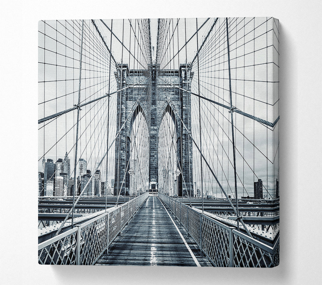  A Canvas Print of Silver Brooklyn Bridge Canvas Print