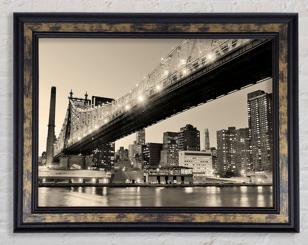 Queensboro Bridge Twilight Framed Print