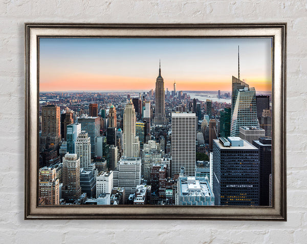 East River Through The Big City Framed Print