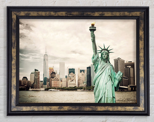 Statue Of Liberty Flame Framed Print