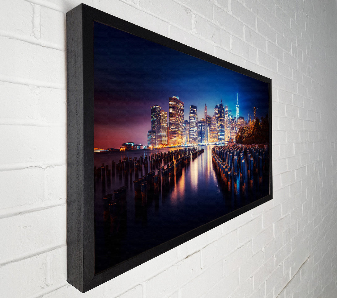  A Canvas Print of Twinkling Lights Of The Big City Canvas Print