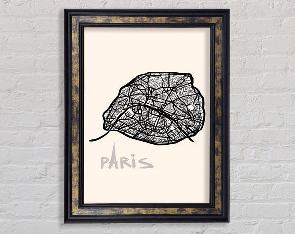 Map Of The City 9 Framed Print
