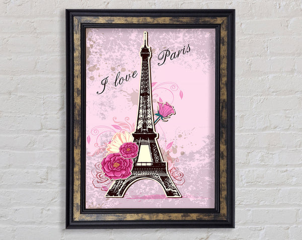 Eiffel Tower Love 1 Framed Print
