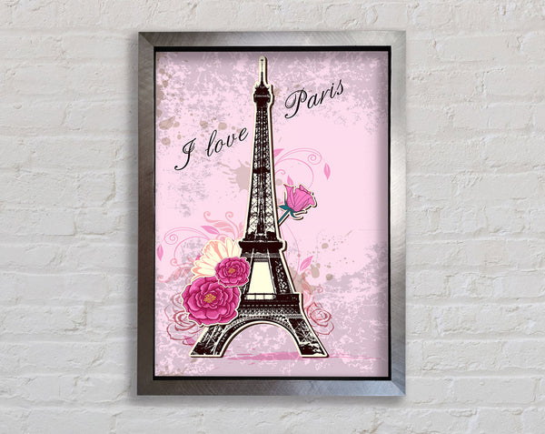 Eiffel Tower Love 1 Framed Print
