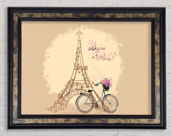 Eiffel Tower Retro 4 Framed Print