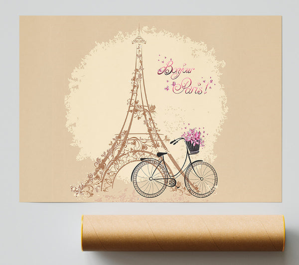 Eiffel Tower Retro 4 Print