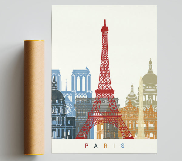 Eiffel Tower Retro 1 Print