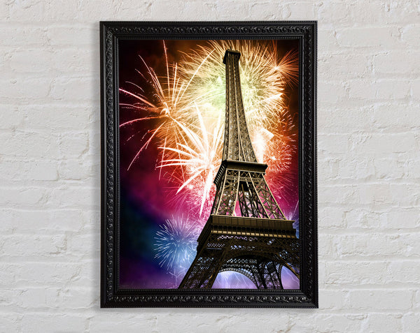 Eiffel Tower Fireworks 1 Framed Print