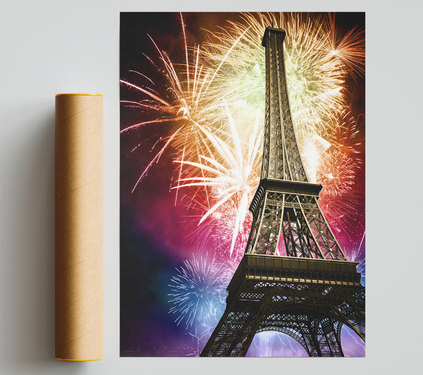 Eiffel Tower Fireworks 1 Print