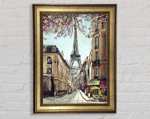 Eiffel Tower Streets 12 Framed Print