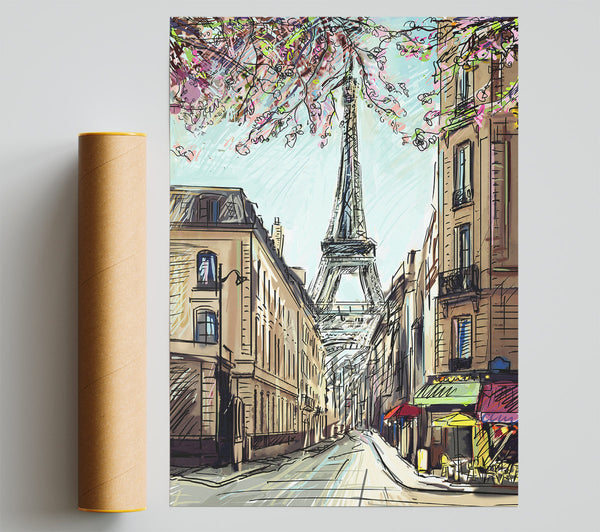 Eiffel Tower Streets 12 Poster