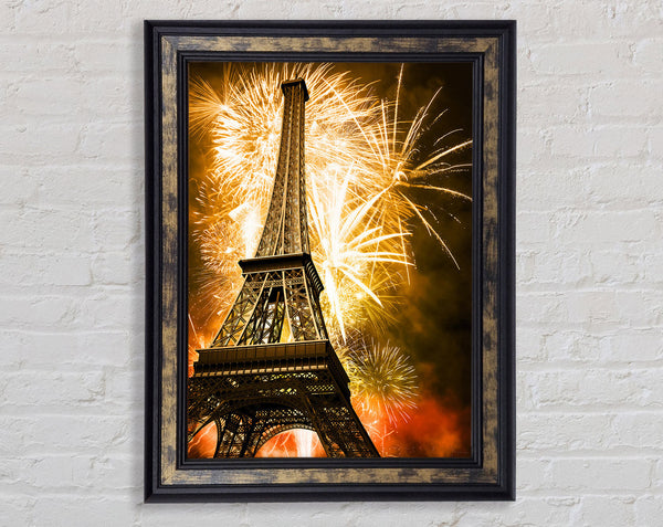 Eiffel Tower Fireworks 2 Framed Print
