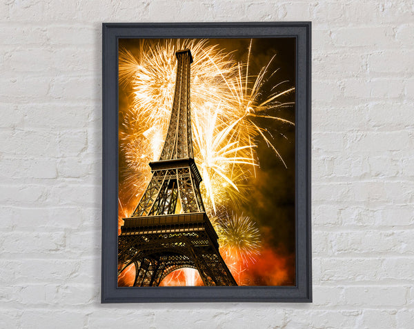 Eiffel Tower Fireworks 2 Framed Print
