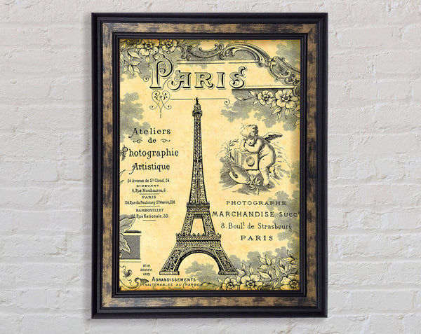 Eiffel Tower Retro 6 Framed Print