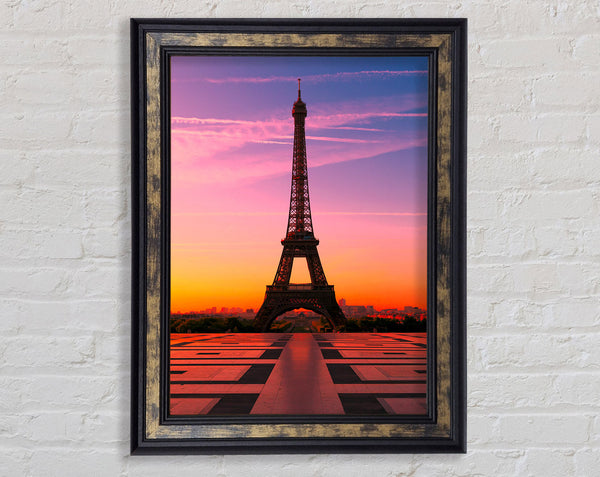 Eiffel Tower Sunset 3 Framed Print
