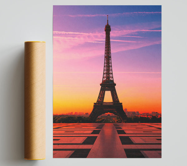 Eiffel Tower Sunset 3 Poster