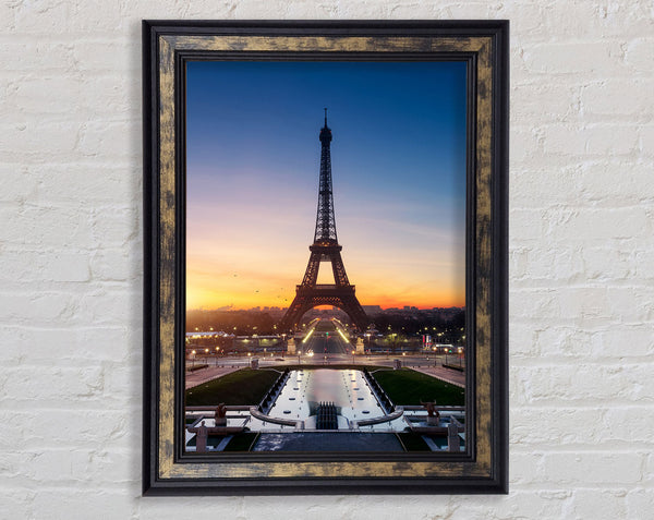 Eiffel Tower Sunset 6 Framed Print