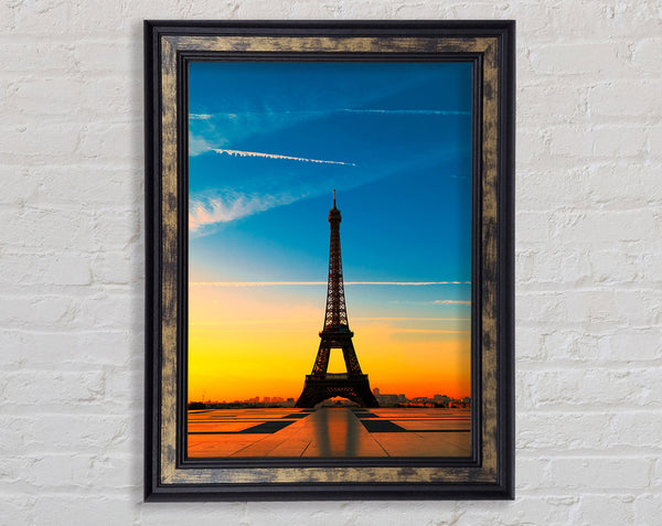 Eiffel Tower Sunset 1 Framed Print