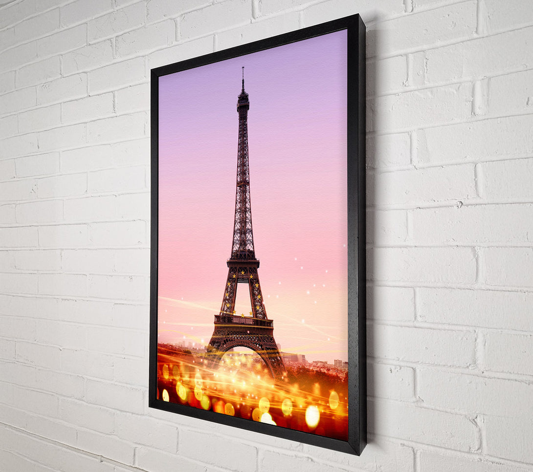  A Canvas Print of Eiffel Tower Sunset 4 Canvas Wall Art