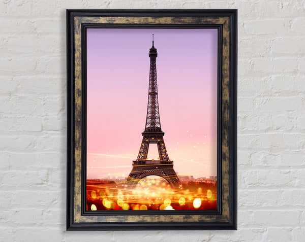 Eiffel Tower Sunset 4 Framed Print