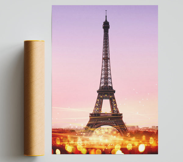 Eiffel Tower Sunset 4 Print