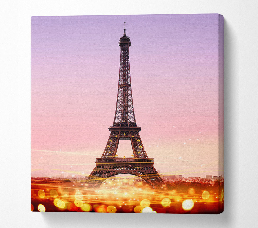  A Canvas Print of Eiffel Tower Sunset 4 Canvas Wall Art