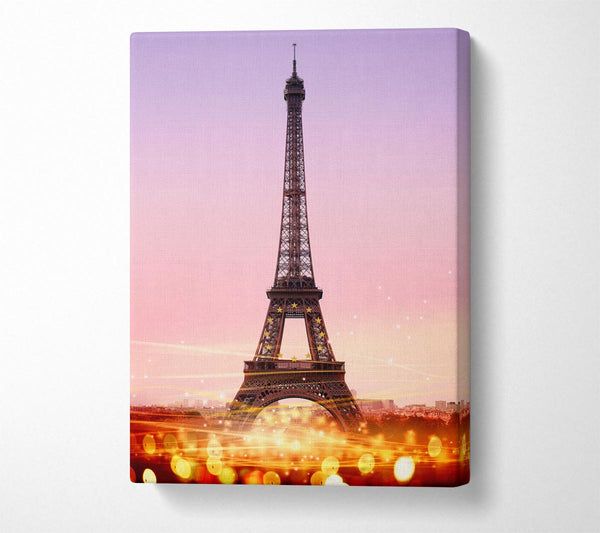  A Canvas Print of Eiffel Tower Sunset 4 Canvas Wall Art