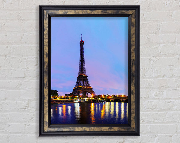 Eiffel Tower Dusk Framed Print