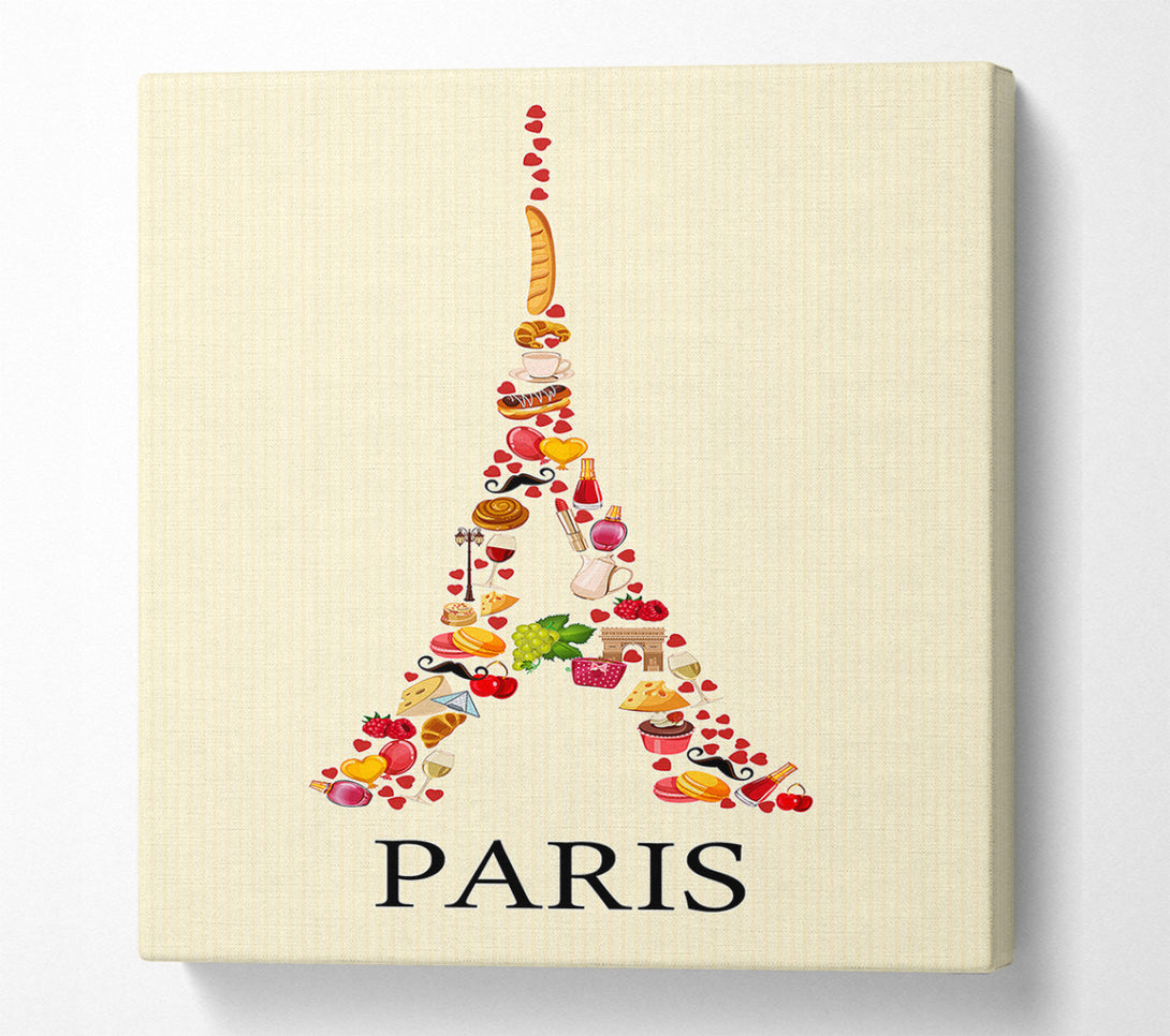  A Canvas Print of Eiffel Tower Delights Canvas Print