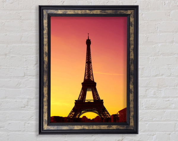Eiffel Tower Sunset 2 Framed Print