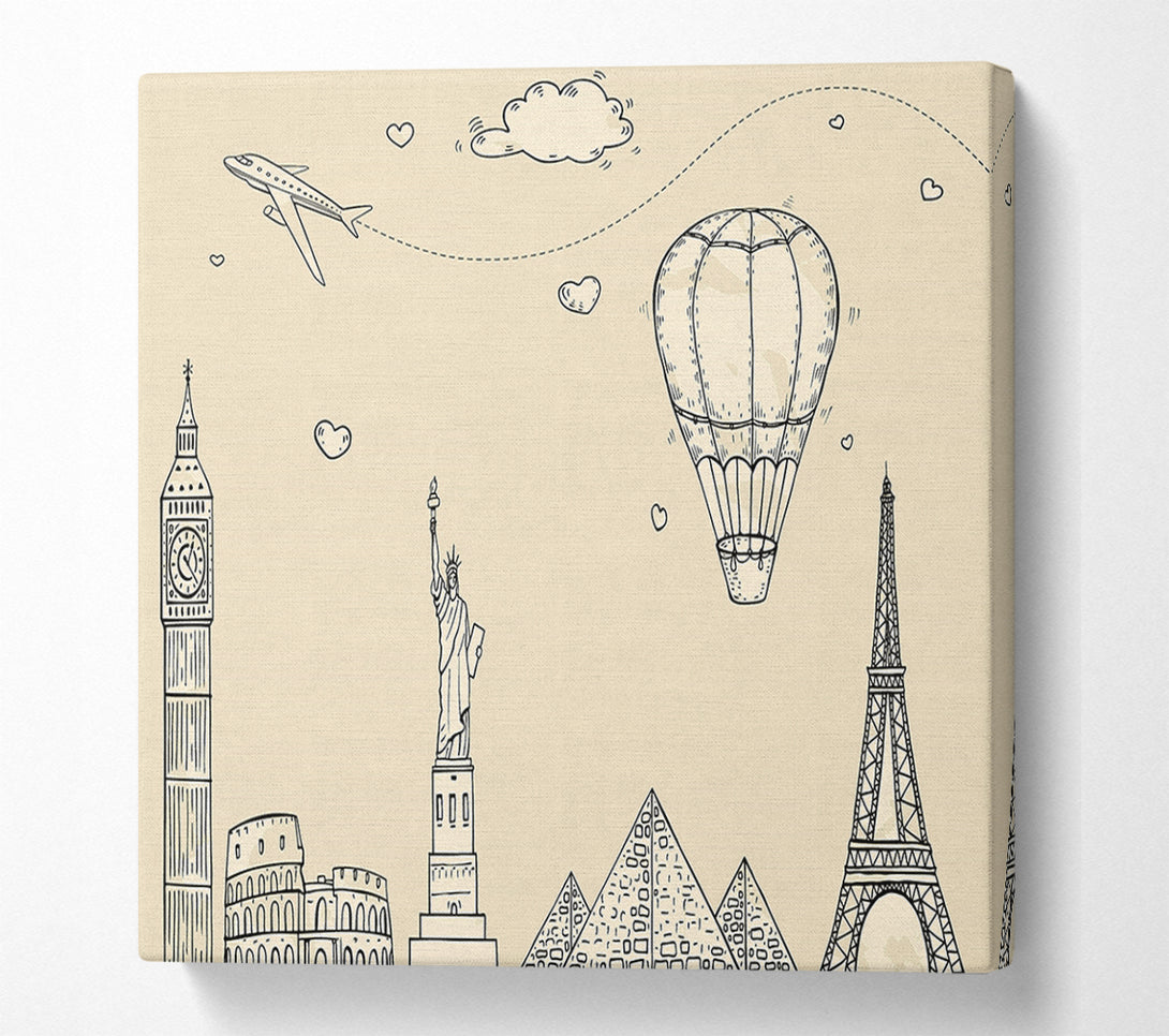  A Canvas Print of Famous Citys Of The Europe 3 Canvas Wall Art