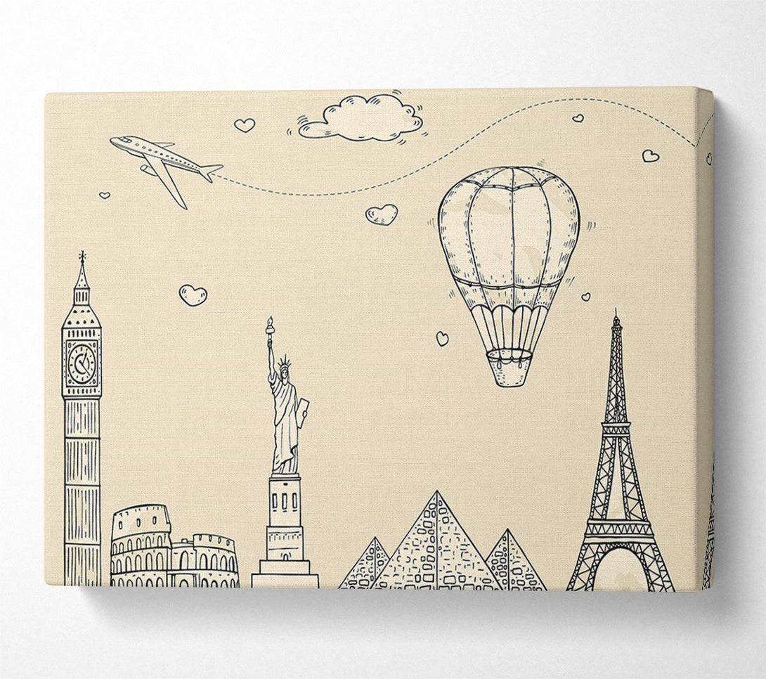  A Canvas Print of Famous Citys Of The Europe 3 Canvas Wall Art