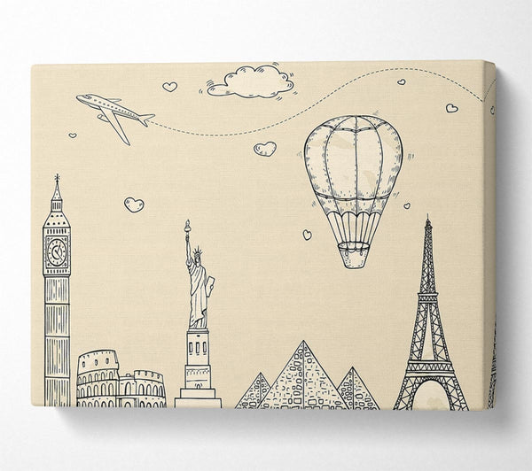  A Canvas Print of Famous Citys Of The Europe 3 Canvas Wall Art