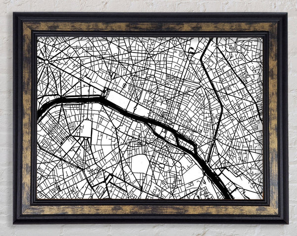 Map Of The City 3 Paris Framed Print