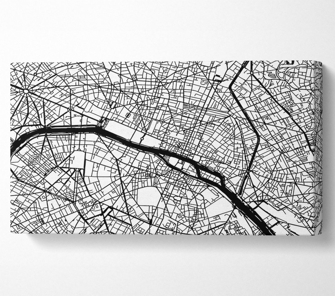  A Canvas Print of Map Of The City 3 Paris Canvas Print