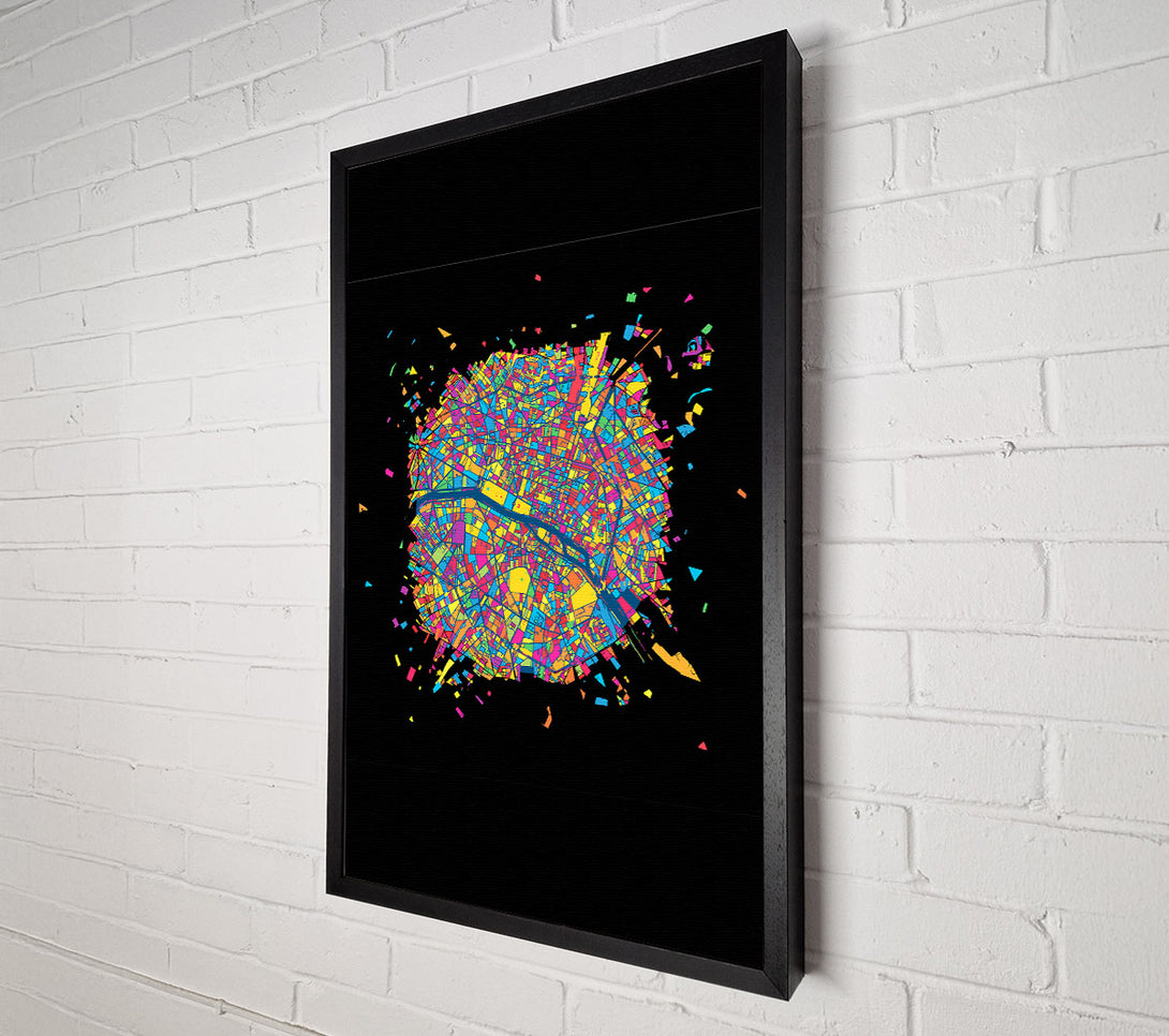  A Canvas Print of Map Of The City 4 Paris Canvas Art
