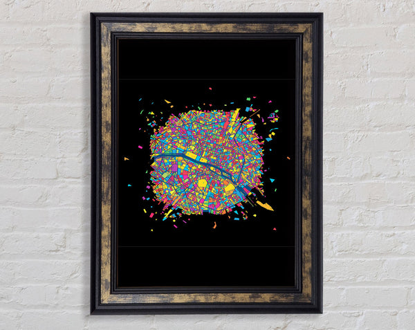 Map Of The City 4 Paris Framed Print