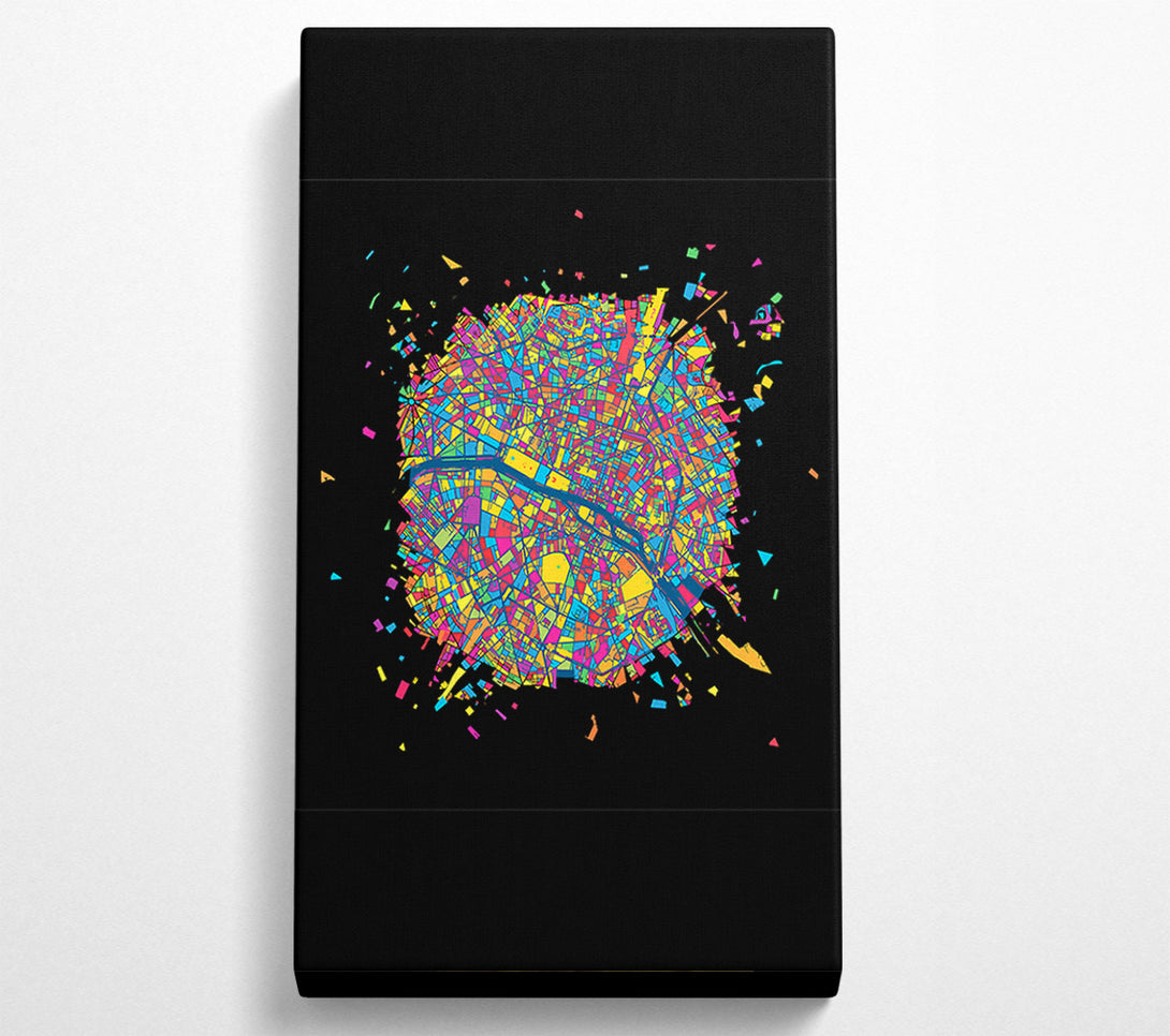 A Canvas Print of Map Of The City 4 Paris Canvas Art