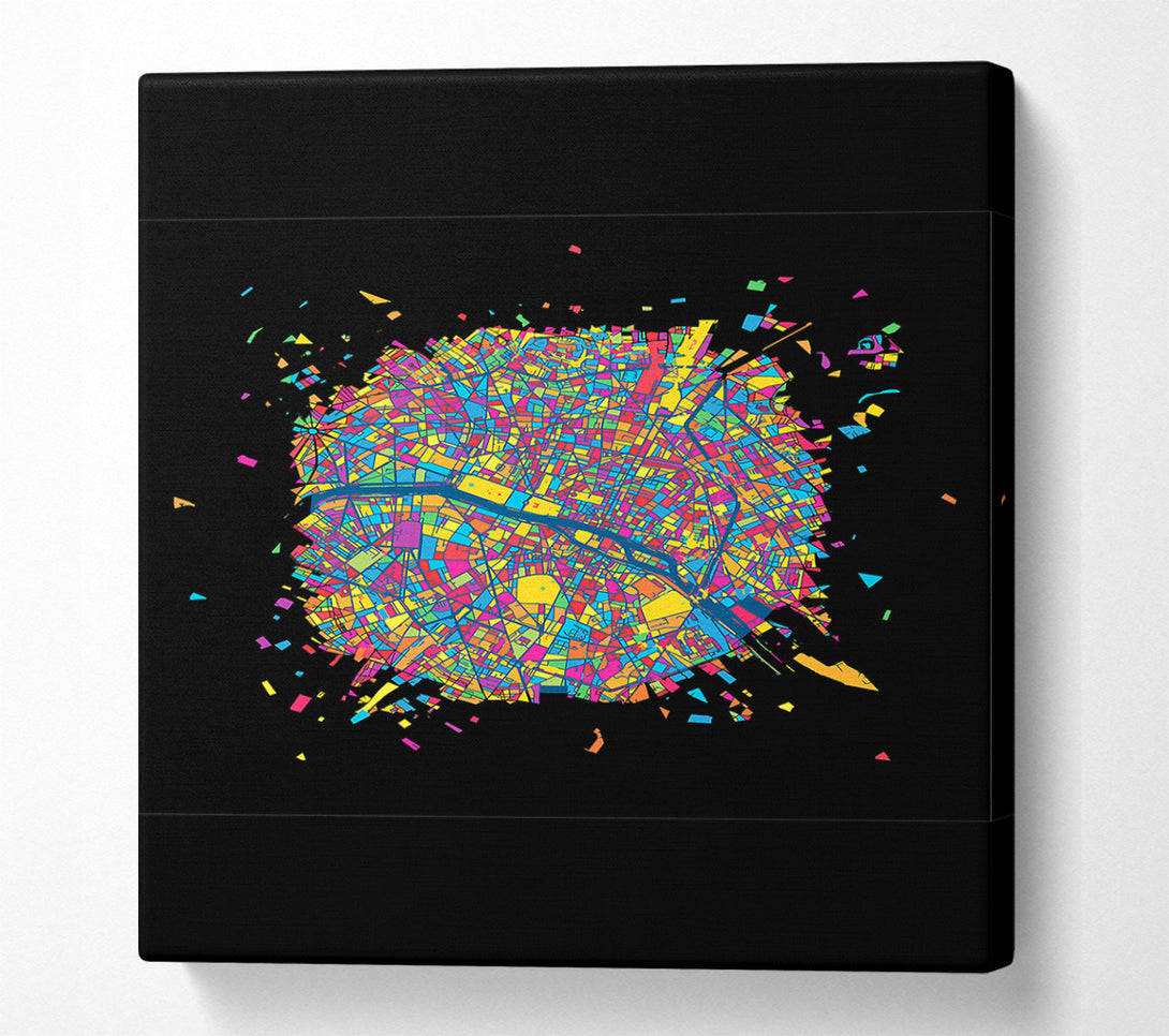  A Canvas Print of Map Of The City 4 Paris Canvas Art